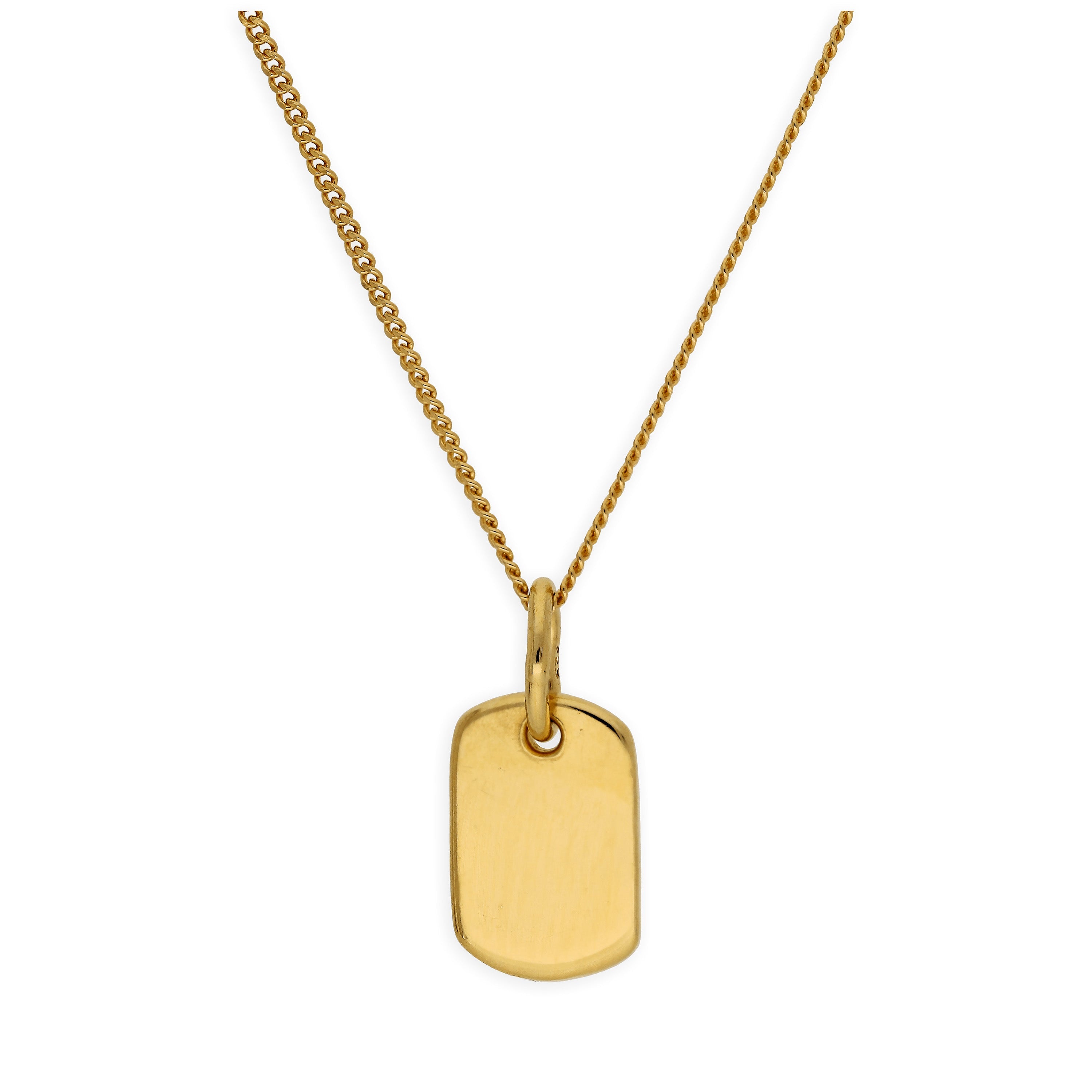 Vergoldete Sterlingsilber-Halskette mit gravierbarem Mini-Anhänger