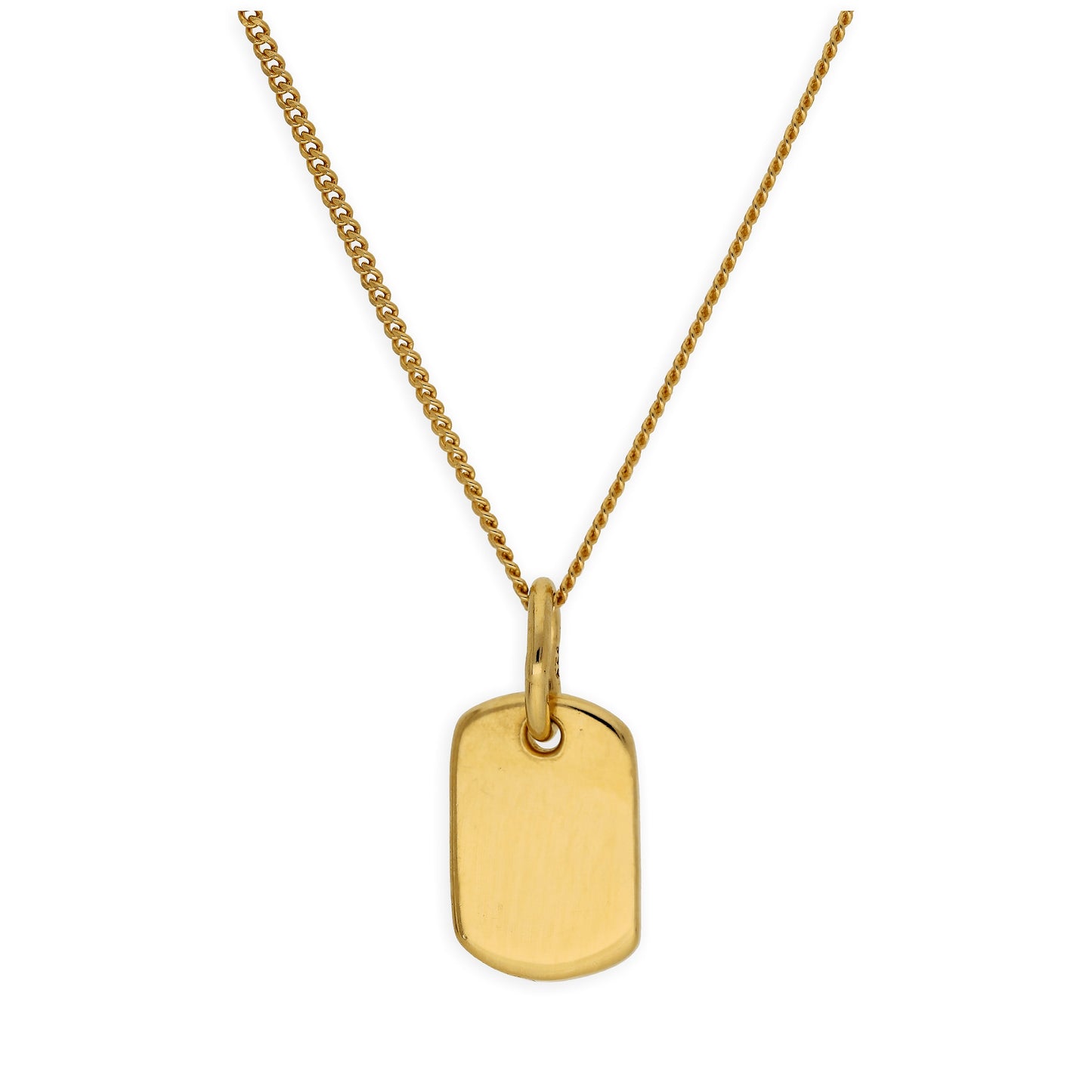 Vergoldete Sterling-Silber-Halskette mit gravierbarem Mini-Anhänger