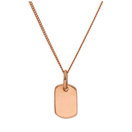 Roségold-vergoldete Mini-Anhänger-Halskette aus Sterlingsilber zum Gravieren