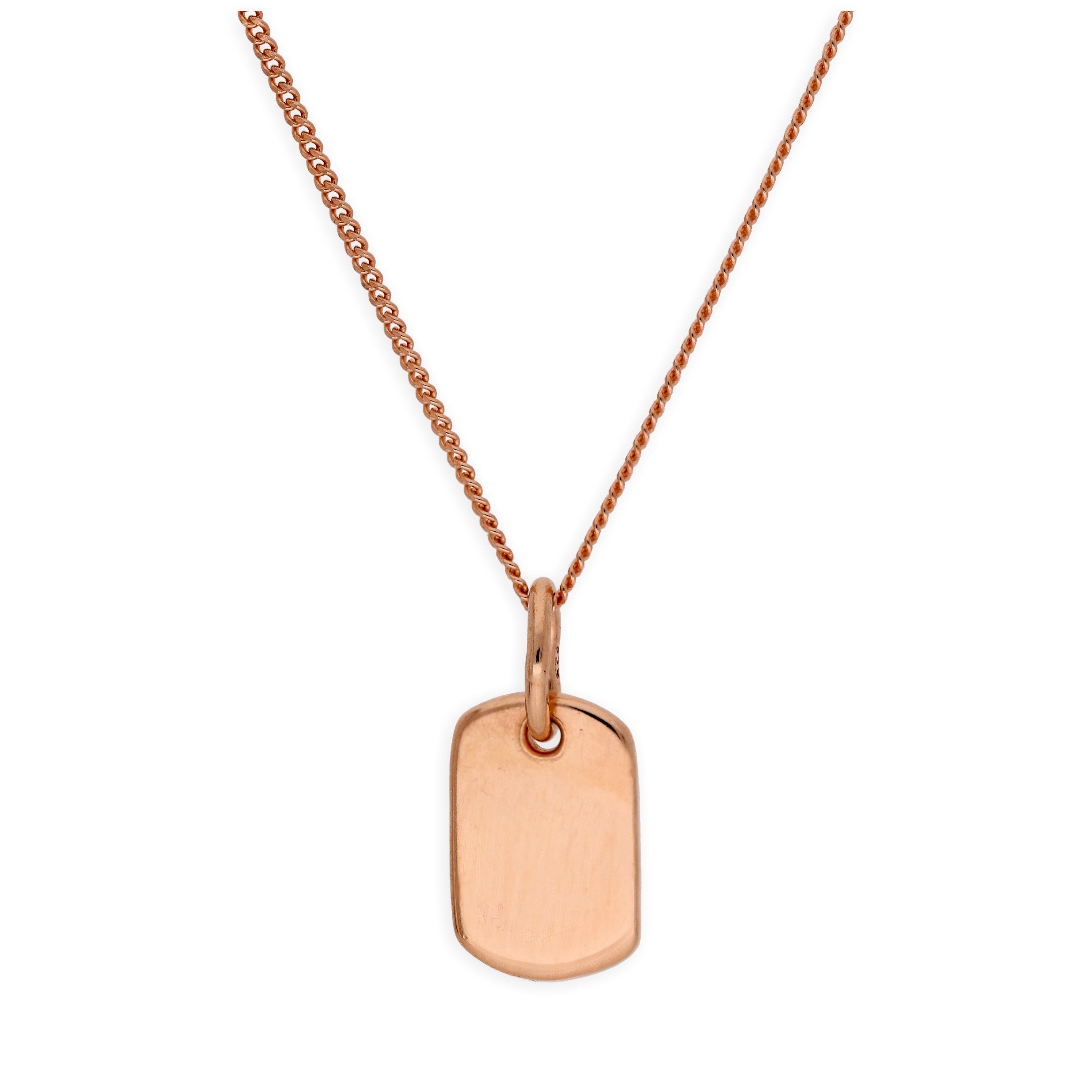 Roségold-vergoldete Mini-Anhänger-Halskette aus Sterlingsilber zum Gravieren