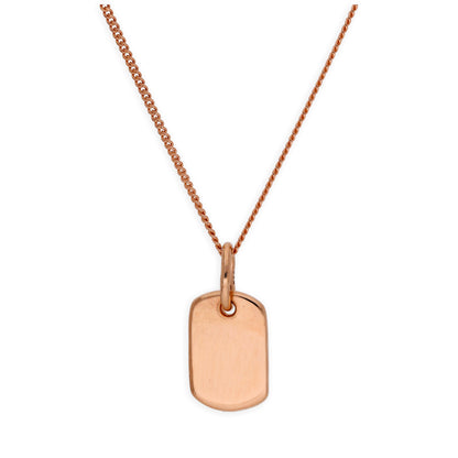 Roségold-vergoldete Mini-Anhänger-Halskette aus Sterlingsilber zum Gravieren