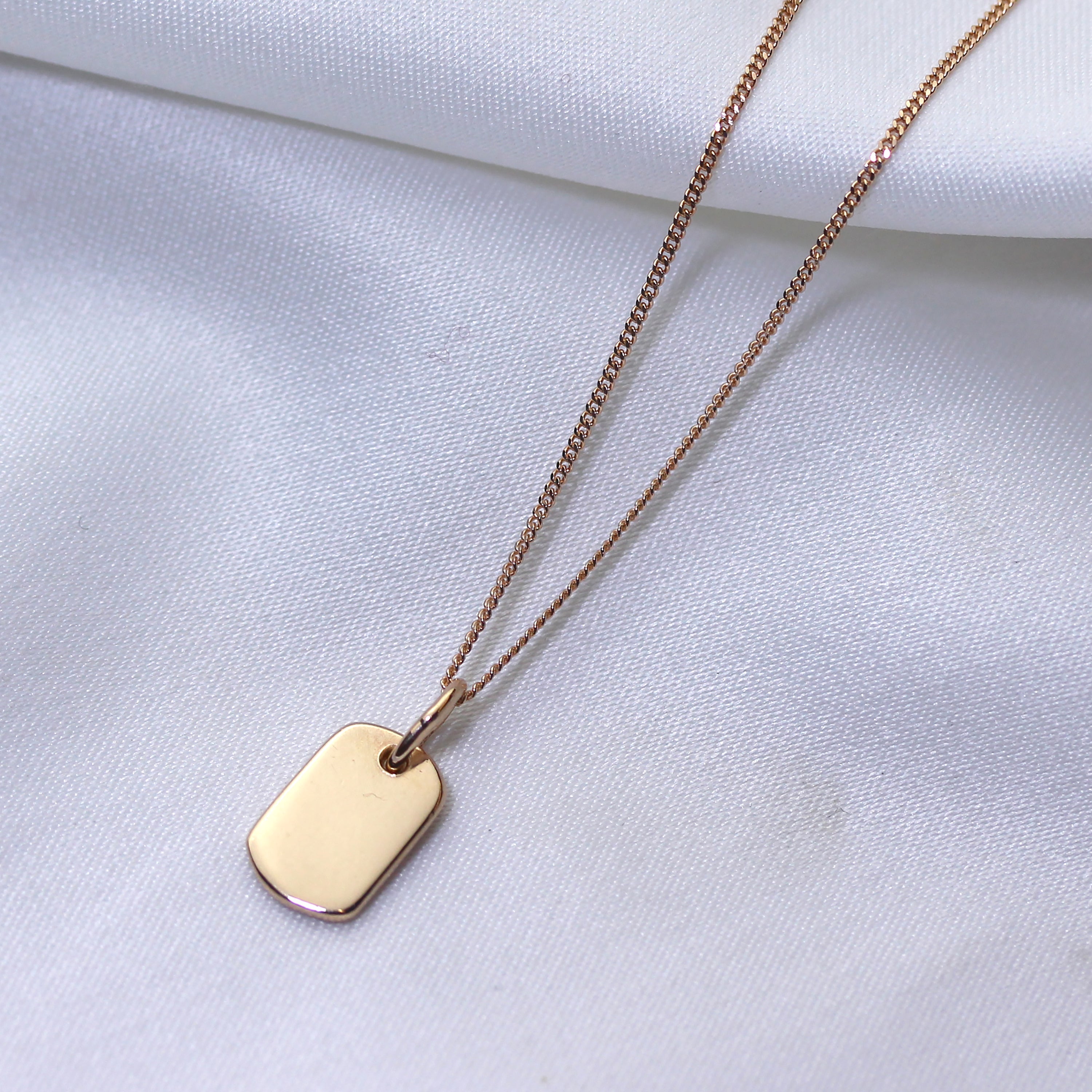 Roségold-vergoldete Mini-Anhänger-Halskette aus Sterlingsilber zum Gravieren