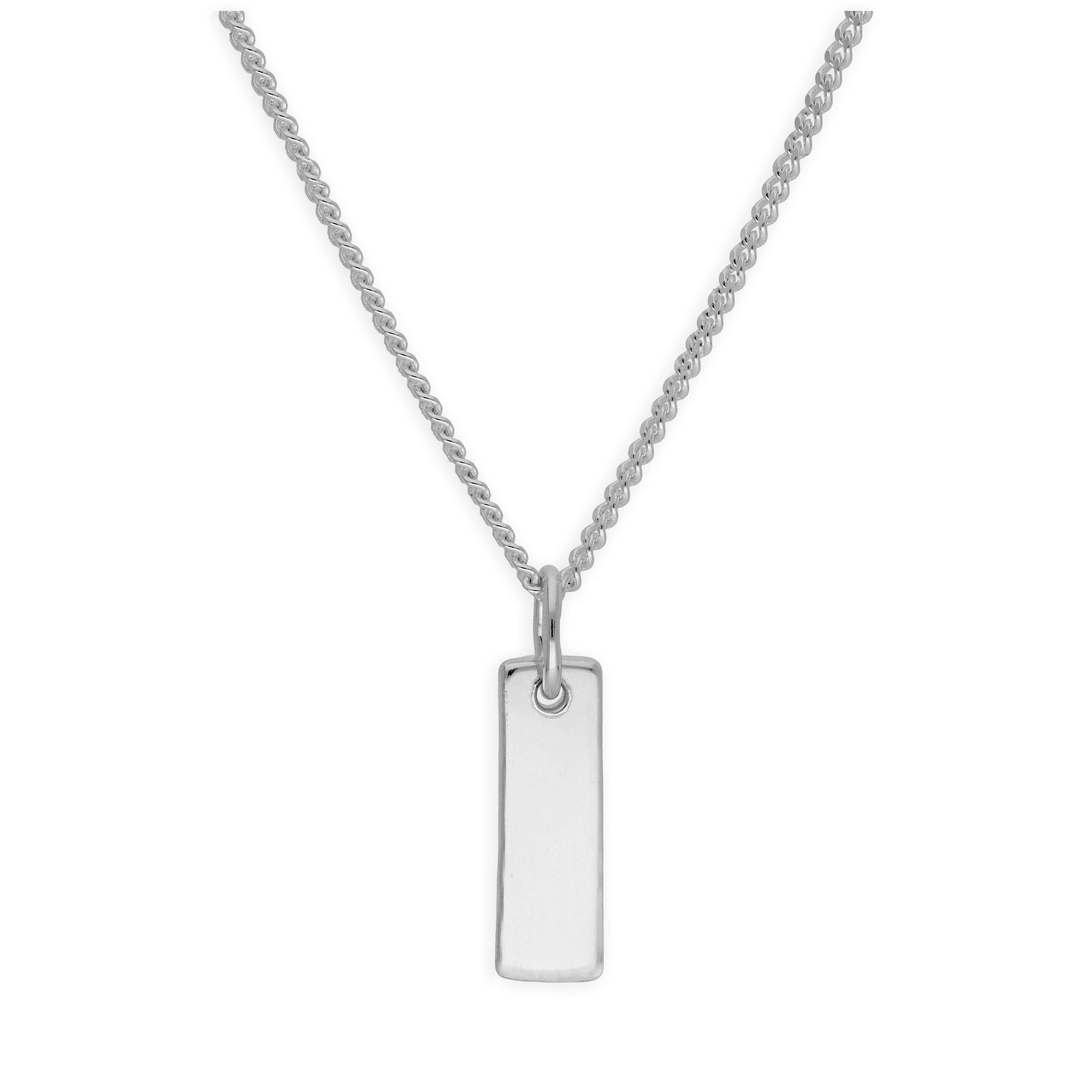 Mini-Anhänger-Halskette aus Sterlingsilber zum Gravieren, 16-28 Zoll
