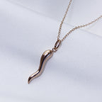 Roségold-vergoldete Cornicello-Halskette aus Sterlingsilber 14-22 Zoll