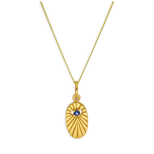 Vergoldet Sterlingsilber Stern Oval Medaillon Halskette 35,5 - 81cm