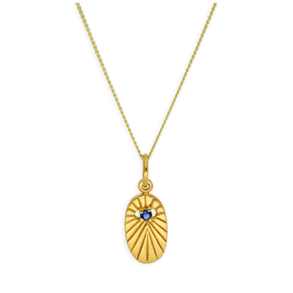 Gold-vergoldete Halskette mit ovalem Sternmedaillon aus Sterlingsilber 35-81 cm
