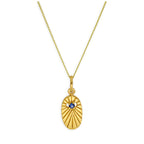 Gold-vergoldete Halskette mit ovalem Sternmedaillon aus Sterlingsilber 35-81 cm