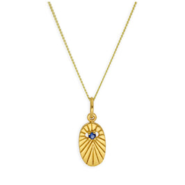 Gold-vergoldete Halskette mit ovalem Sternmedaillon aus Sterlingsilber 14-32 Zoll