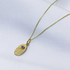 Gold-vergoldete Halskette mit ovalem Sternmedaillon aus Sterlingsilber 35-81 cm