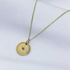 Gold-vergoldete Halskette mit Sternmedaillon aus Sterlingsilber 14-32 Zoll