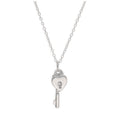Halskette aus Sterlingsilber mit Herz-Vorhängeschloss und Schlüssel, 35-55 cm