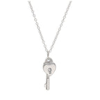 Halskette aus Sterlingsilber mit Herz-Vorhängeschloss und Schlüssel, 35-55 cm