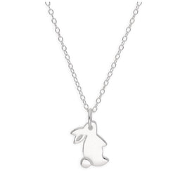 Halskette aus Sterlingsilber mit flachem Kaninchen, 14-22 Zoll