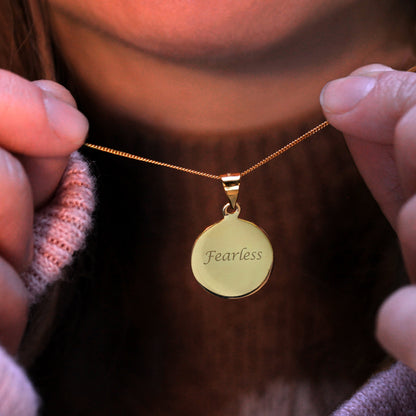 Vergoldete Halskette aus Sterlingsilber mit runder Gravur, 14-32 Zoll