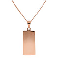 Roségold-beschichtete Sterlingsilber rechteckige Halskette mit Gravur 14-32 Zoll