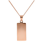 Roségold-beschichtete Sterlingsilber rechteckige Halskette mit Gravur 14-32 Zoll