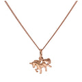 Kleine Roségold-beschichtete Sterlingsilber Einhorn Halskette 14-32 Zoll