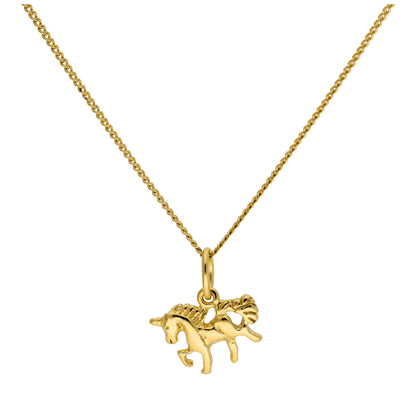 Tiny Gold Plated Sterling Silver Unicorn Necklace 14-32 Inch