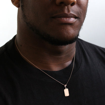 Roségold-vergoldete gravierbare Anhänger-Halskette aus Sterlingsilber 14–28 Zoll