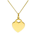 Gold-beschichtete Sterlingsilber Halskette mit Herz und Gravur 35-81 cm
