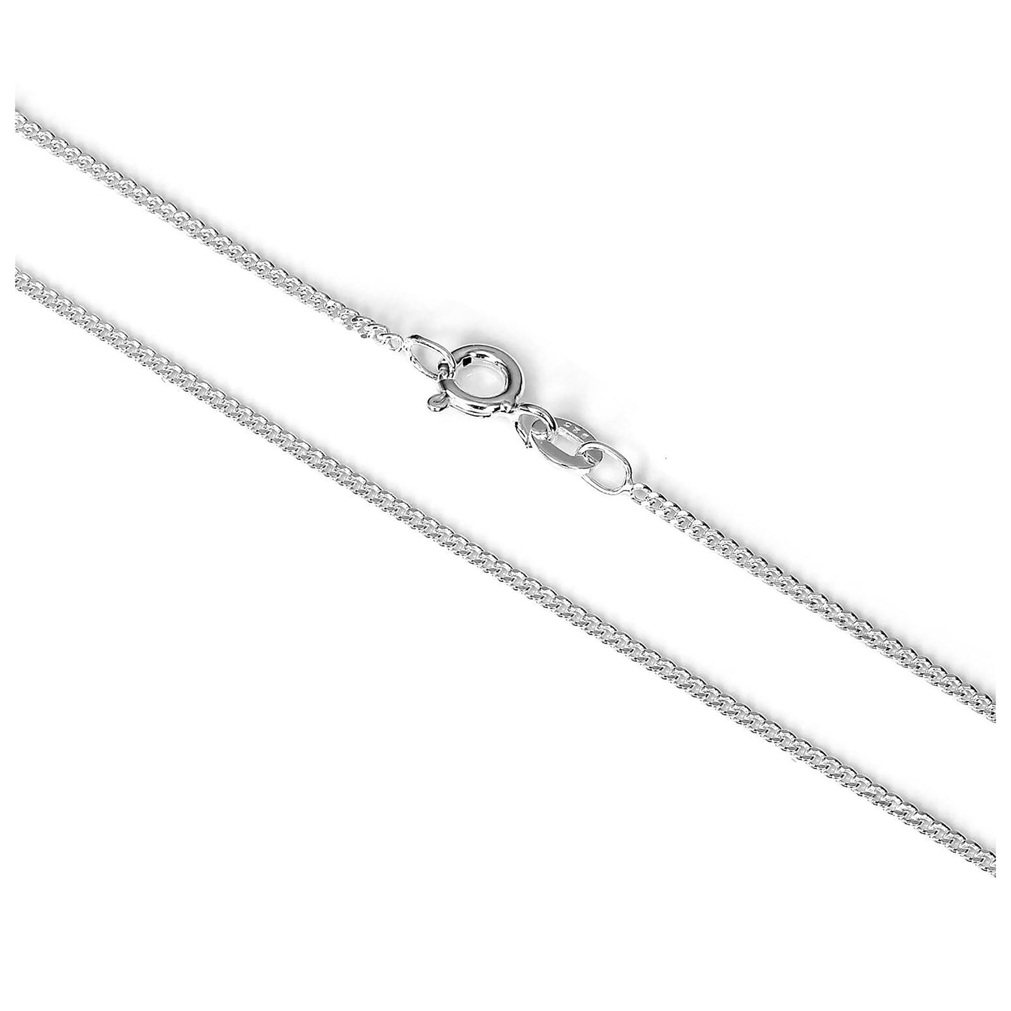 Sterling Silber 1,1 mm Diamantschliff Panzerkette