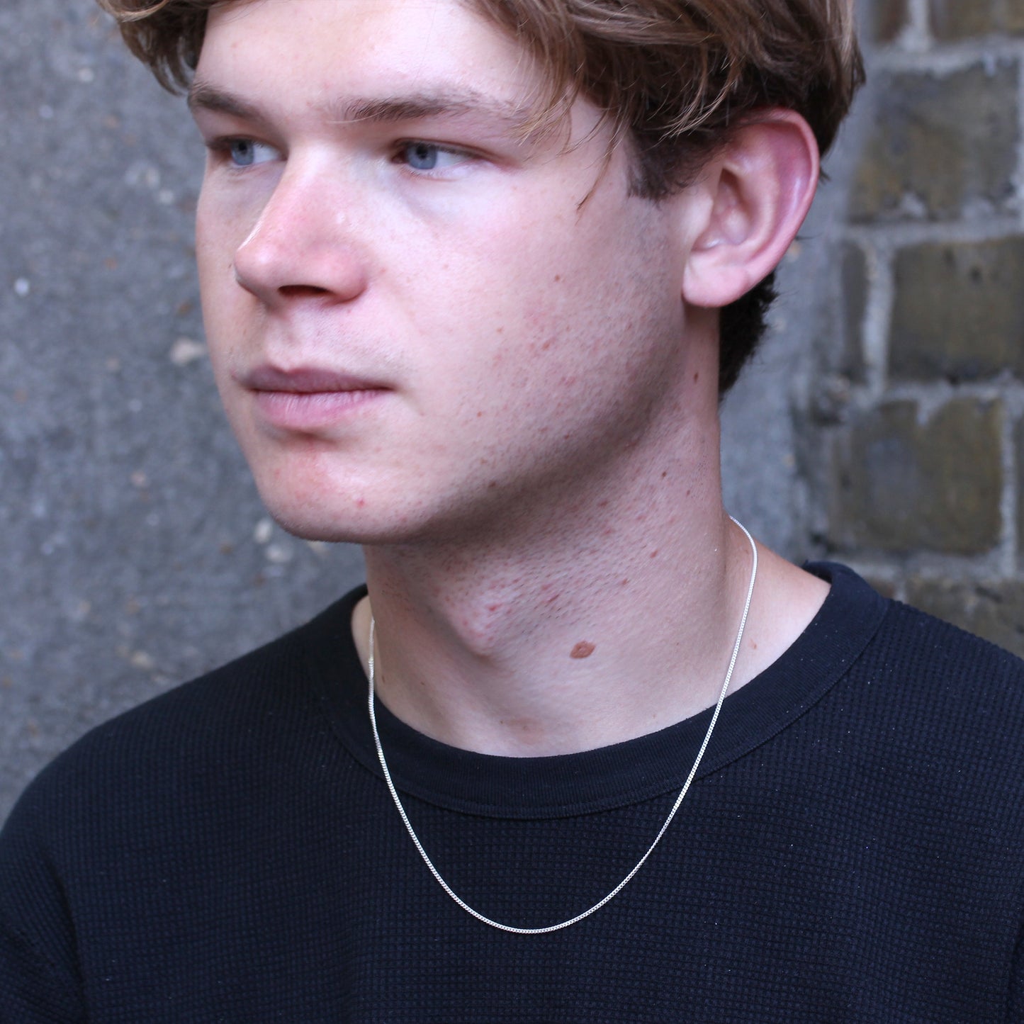 Sterling Silber 1,1 mm Diamantschliff Panzerkette