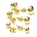 Dreifach 9 Karat Gold Bouton 3 4 & 5 mm Kugel Ohrstecker Satz