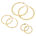 Dreifach 9 Karat Gold Einfach 10, 14 20 mm Schläfer Creolen Ohrringe