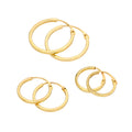 Dreifach 9 Karat Gold 1 mm Quadratisch 10 12 14 mm Creolen Ohrringe Satz