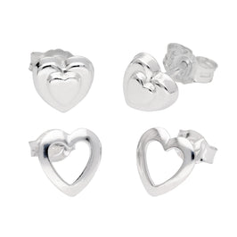 Sterlingsilber Kinder Herzen Ohrstecker Satz