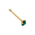 9 Karat Gold 2 mm Smaragd Edelstein Nasenstecker