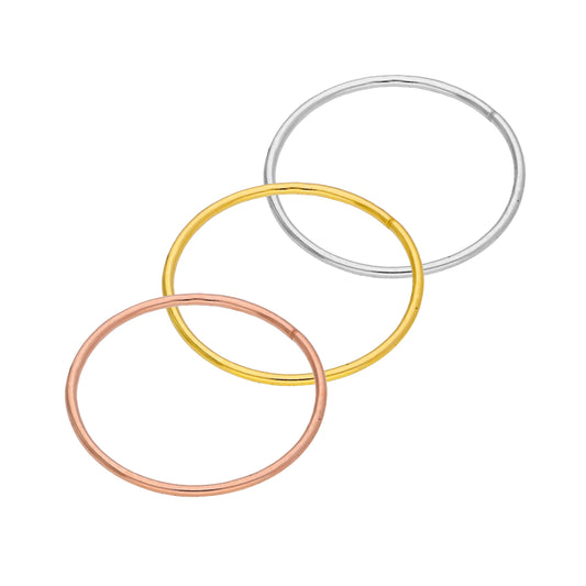 Dreifach 9 Karat Misch - , Gelb - , Rosé - und Weißgold 10mm Nasenringe Satz