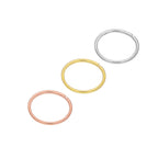 Dreifach 9 Karat Misch - , Gelb - , Rosé - und Weißgold 6 mm Creolen Nasenringe Satz