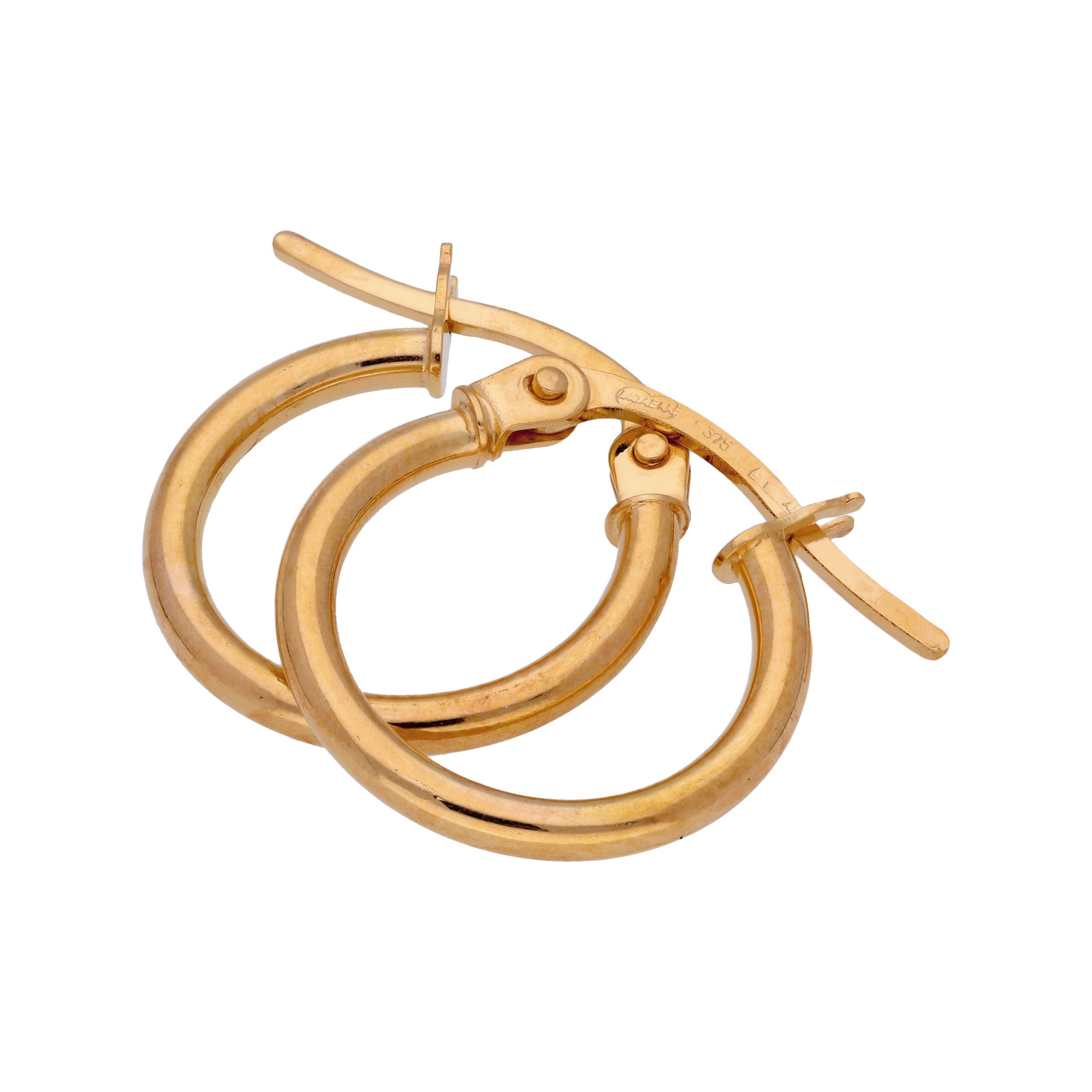 9 Karat Gold 13 mm Klappcreolen Ohrringe