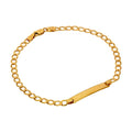 9 Karat Gold Offen Namensschild Panzer Armband - 18 cm