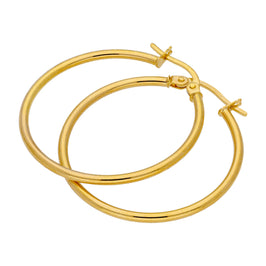 9 Karat Gold Hohl 28 mm Klappreolen Ohrringe