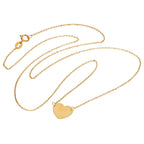 Feine Halskette aus 9 Karat Gold mit schlichtem gravierbarem Herz, 40 cm