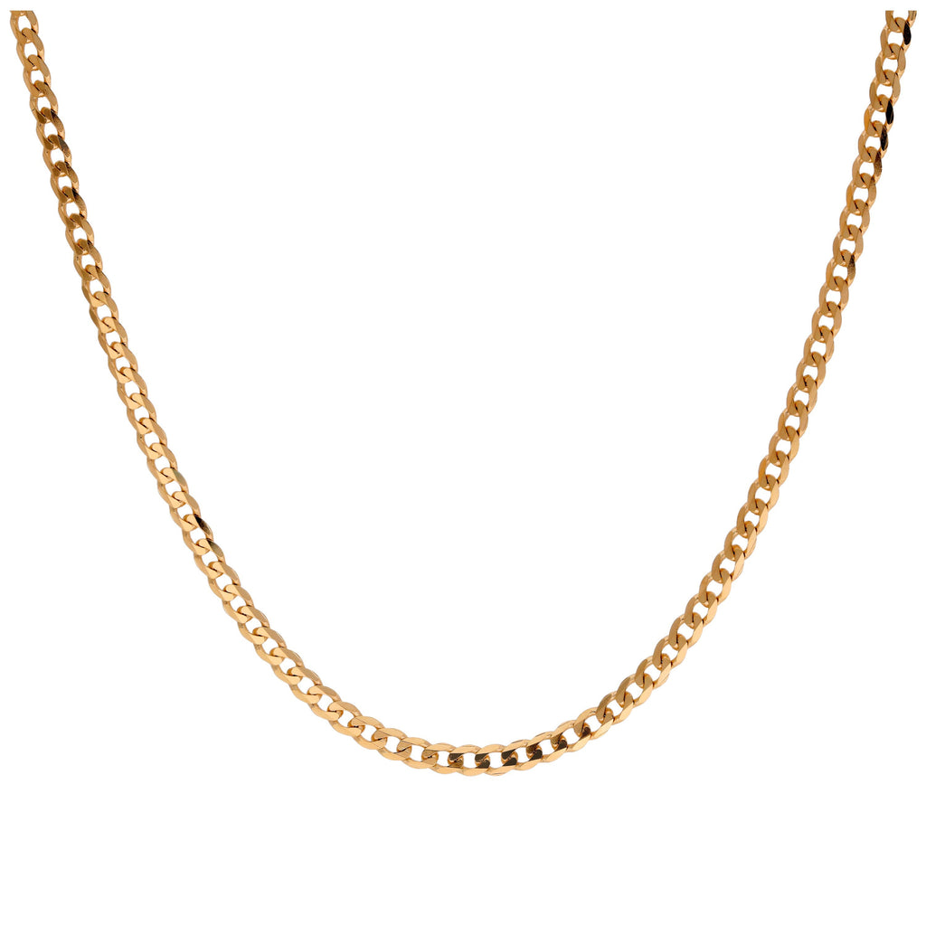 9 Karat Gold 2 mm Dick Diamantschliff Panzer Halskette 51 cm