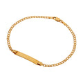 9 Karat Gold Diamantschliff Namensschild Panzerkette Armband 18 cm