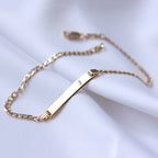 9 Karat Gold Diamantschliff Namensschild Panzerkette Armband 18 cm