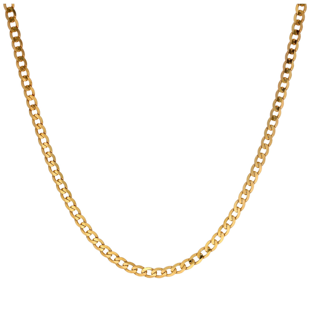 9 Karat Gold 2 mm Dick Diamantschliff Panzerkette Halskette 45,5 cm