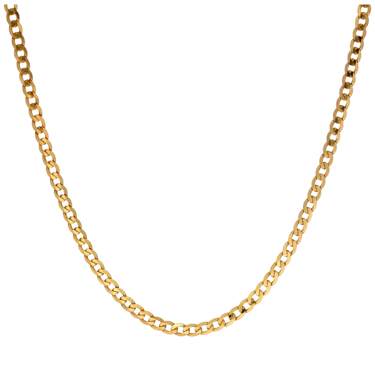 9 Karat Gold 2 mm Dick Diamantschliff Panzerkette Halskette 45,5 cm
