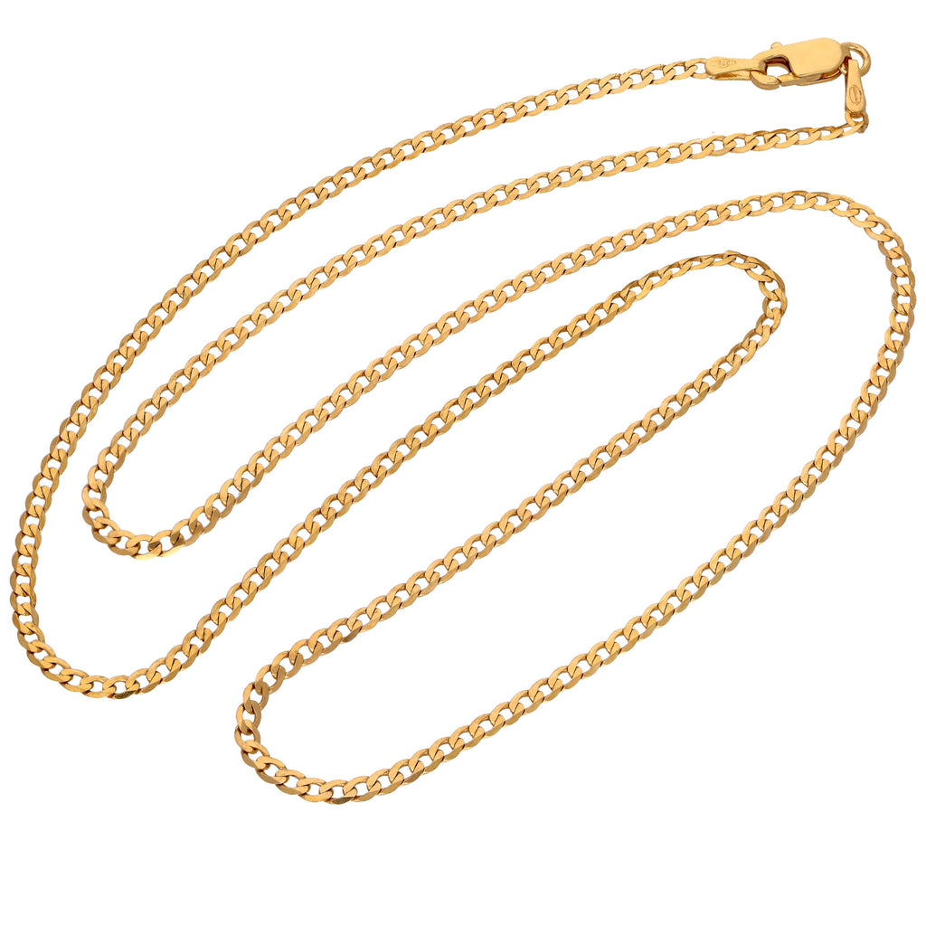 9 Karat Gold 2 mm Dick Diamantschliff Panzerkette Halskette 45,5 cm