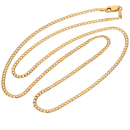 9 Karat Gold 2mm Dick Diamantschliff Panzerkette Halskette 45,5cm