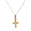 9 Karat Gelbgold Halskette mit schlichtem Kreuz – 16–22 Zoll
