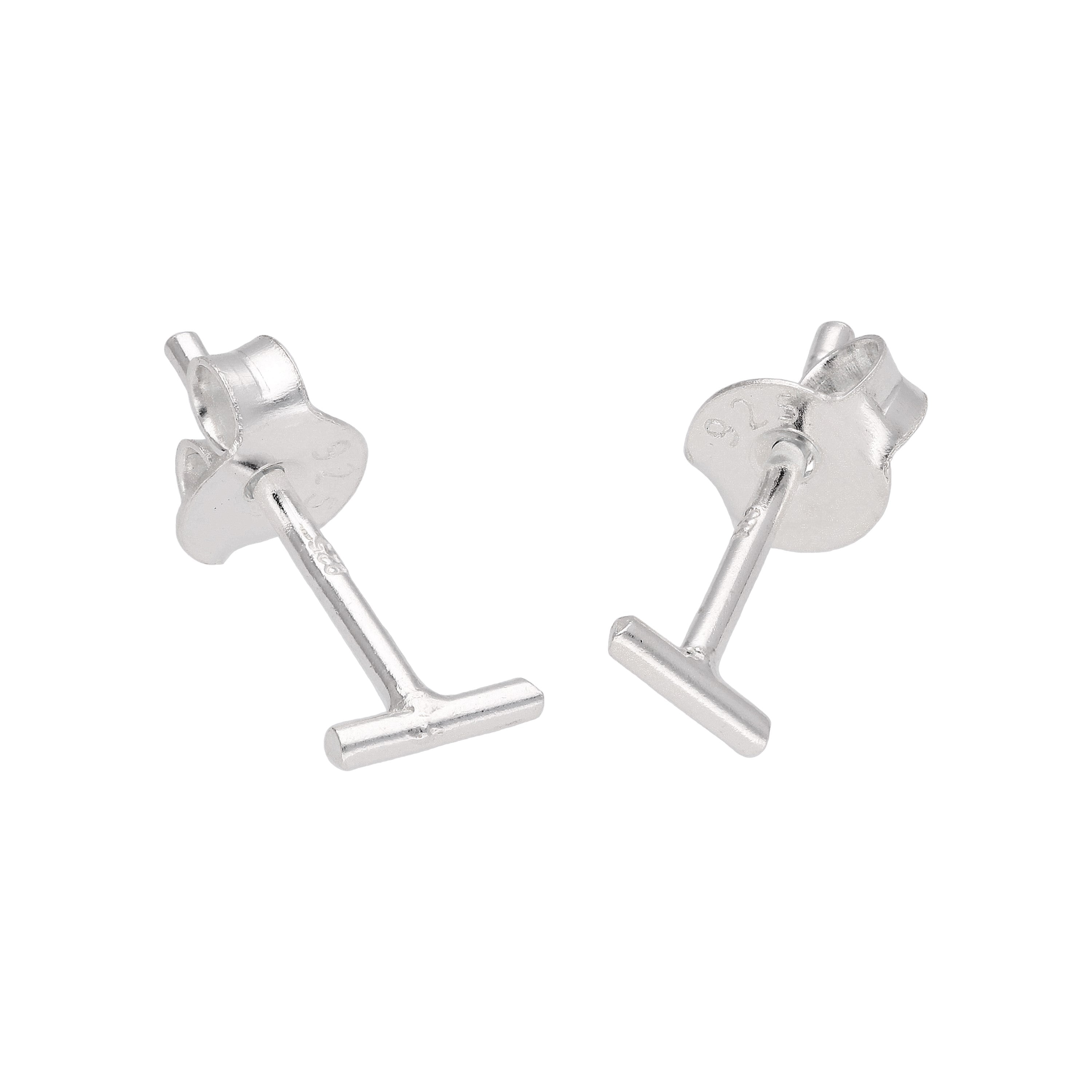 Klein Sterlingsilber Einfach Stange Ohrstecker