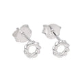 Klein Sterlingsilber Gedreht Karma Kreis Ohrstecker
