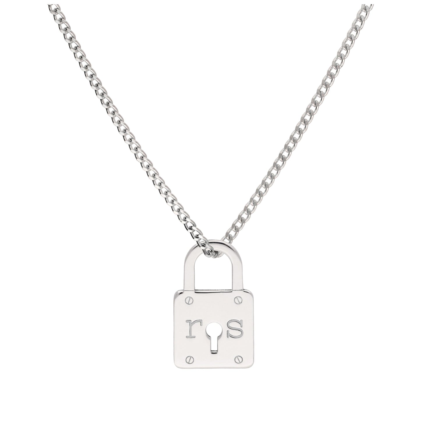 Maßgefertigte Halskette aus Sterlingsilber mit Schlüsselschloss, 16–28 Zoll