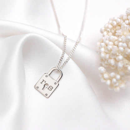 Maßgefertigte Halskette aus Sterlingsilber mit Schlüsselschloss, 16–28 Zoll