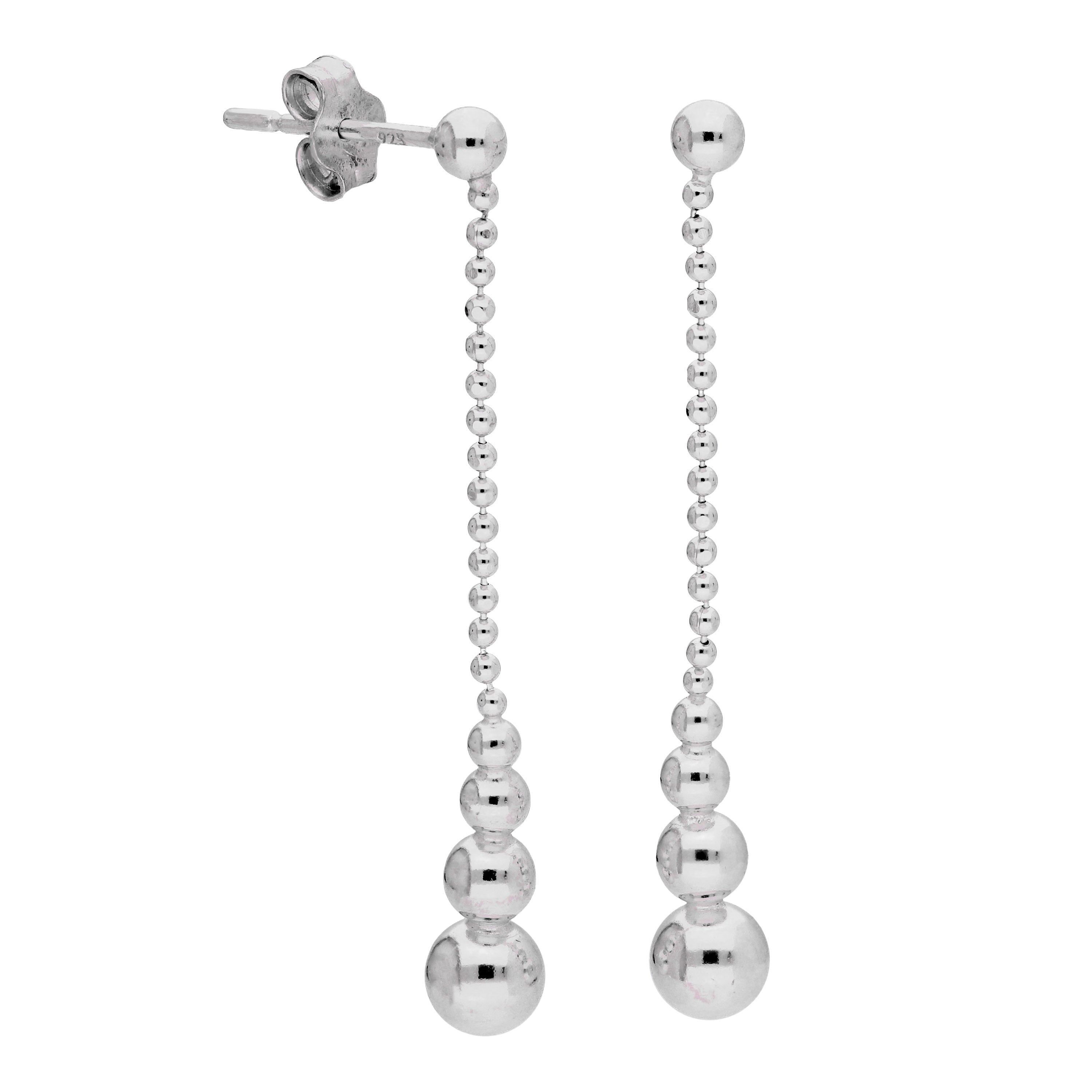 Sterlingsilber Pompon Kugeln Hänge Ohrstecker